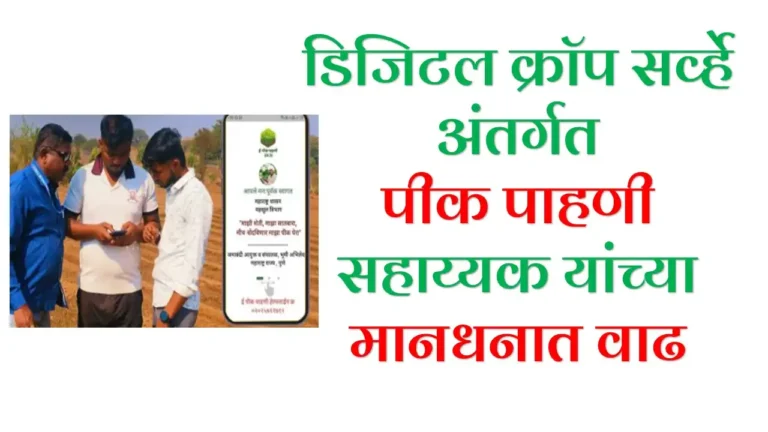 DCS E peek pahani : डिजिटल क्रॉप सर्व्हे अंतर्गत पीक पाहणी सहाय्यक यांच्या मानधनात वाढ